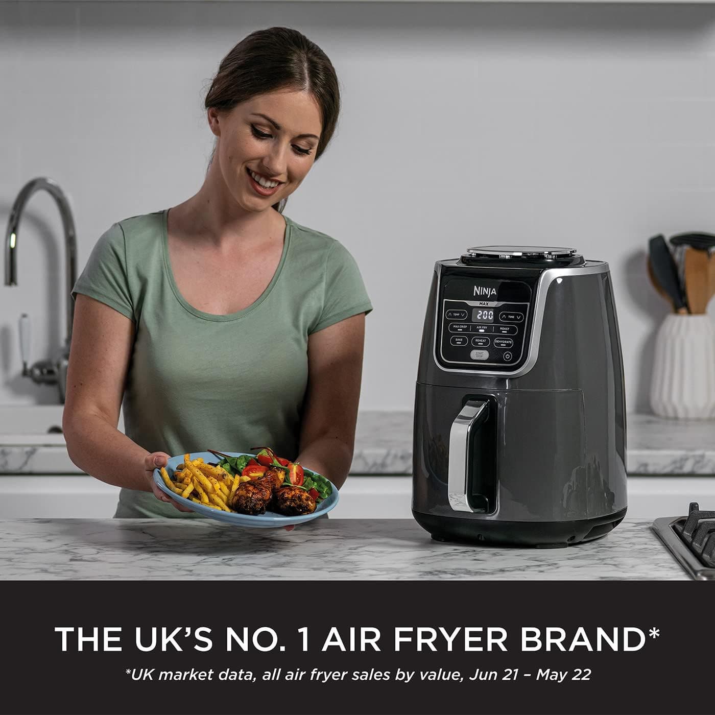 Buy Ninja,Ninja Air Fryer MAX, 5.2L, 6-in-1, Uses No Oil, Air Fry Grey & Black - Gadcet UK | UK | London | Scotland | Wales| Ireland | Near Me | Cheap | Pay In 3 | AIR FRYER / GRILL